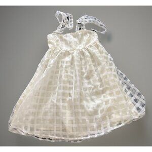 White gingham TCEC Cottage Core Summer Tie Strap Dress Size M